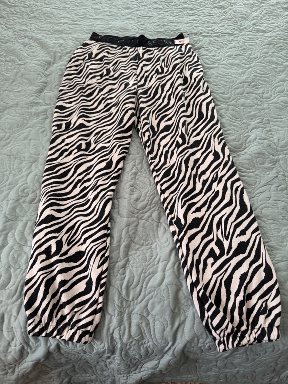 Victoria's Secret Black & White Zebra-Print Jogger Pants